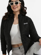 Zip-Front Bomber Jacket With Insert Pockets