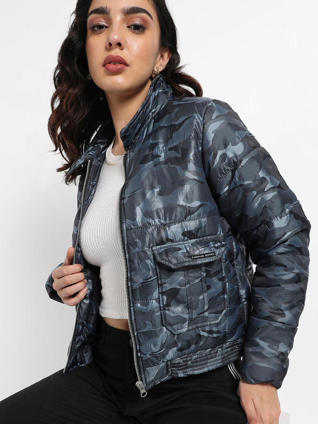 Camouflage Jacket With Flap Pockets