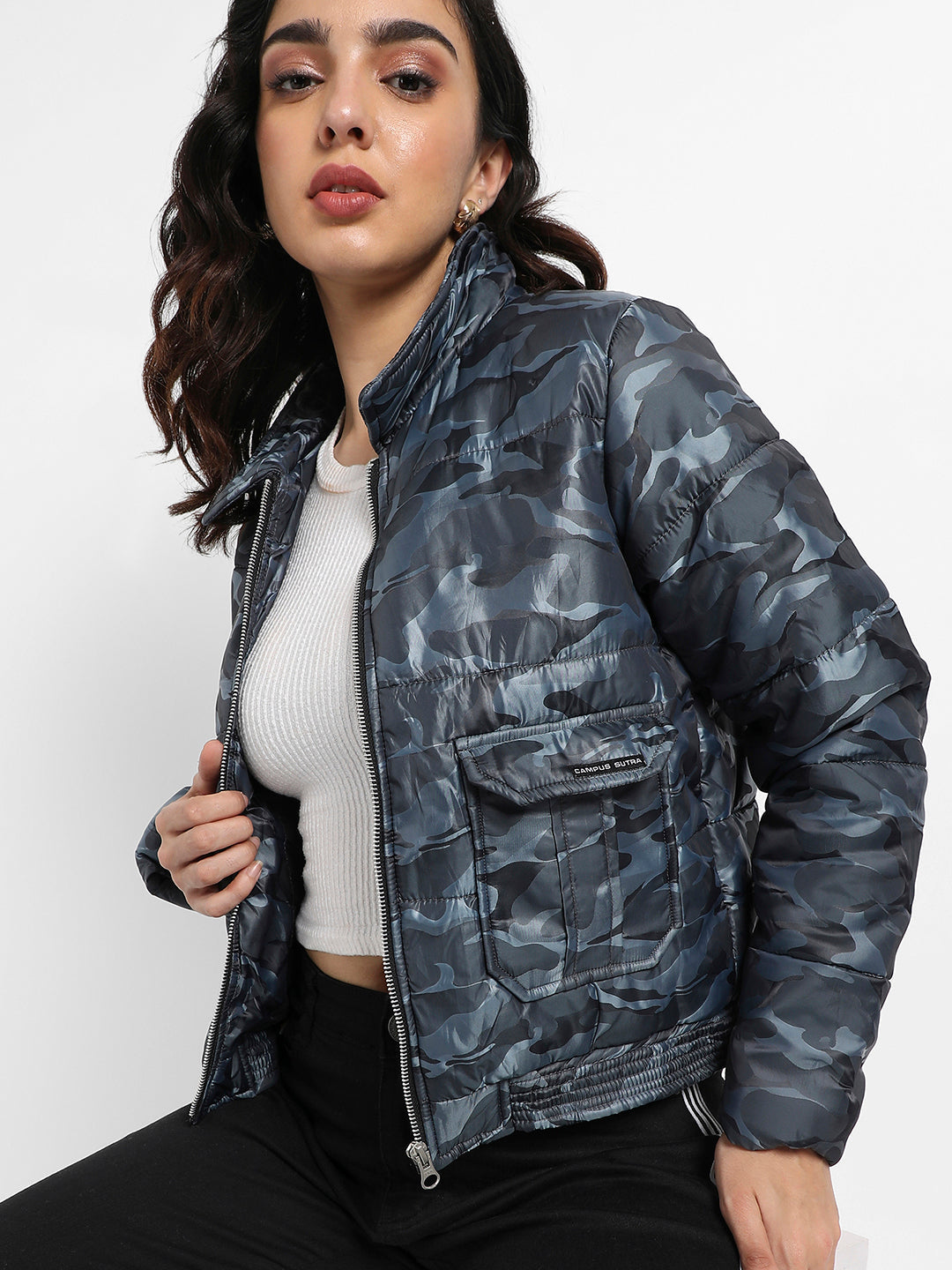 Camouflage Jacket With Flap Pockets