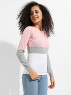 Pullover Sweater With Contrast Panels