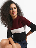 Pullover Sweater With Contrast Panels