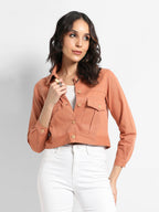 Buttopn-Front Jacket With Flap Pockets