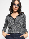 Textured Hoodie With Zip-Closure