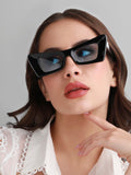 Solid Cateye Sunglasses - Black
