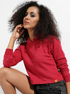 Cropped Hoodie With Contrast Drawstring
