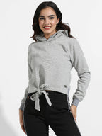 Pullover Hoodie With Tie-Up Waist