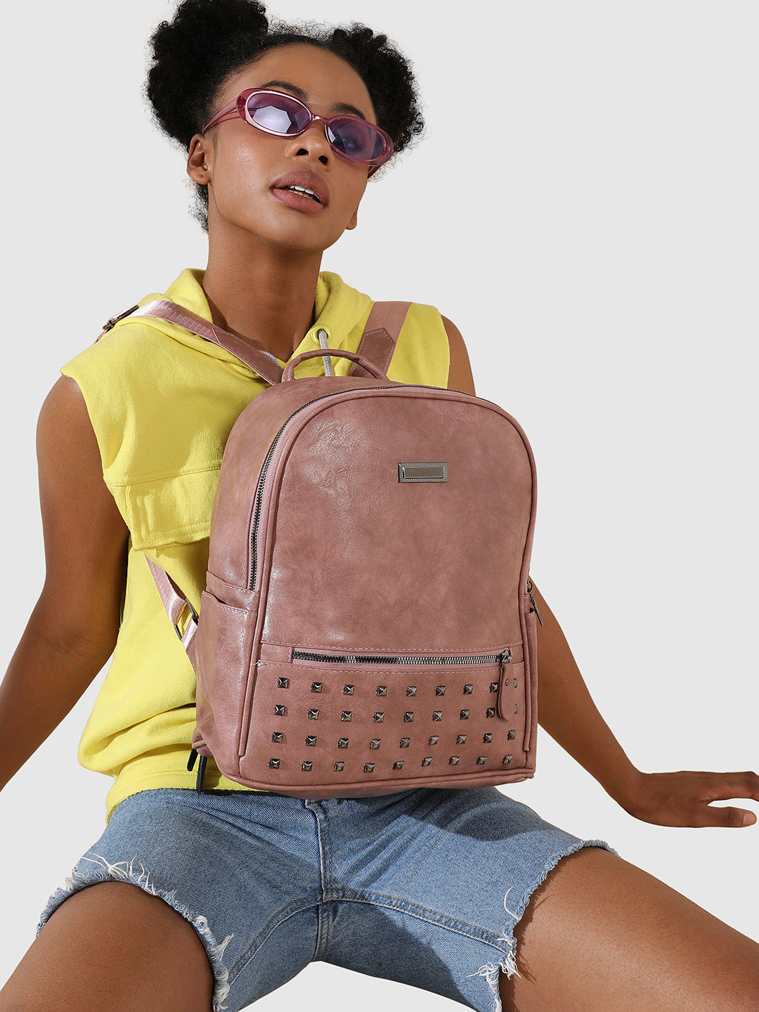 Studded Backpack - Nude Pink