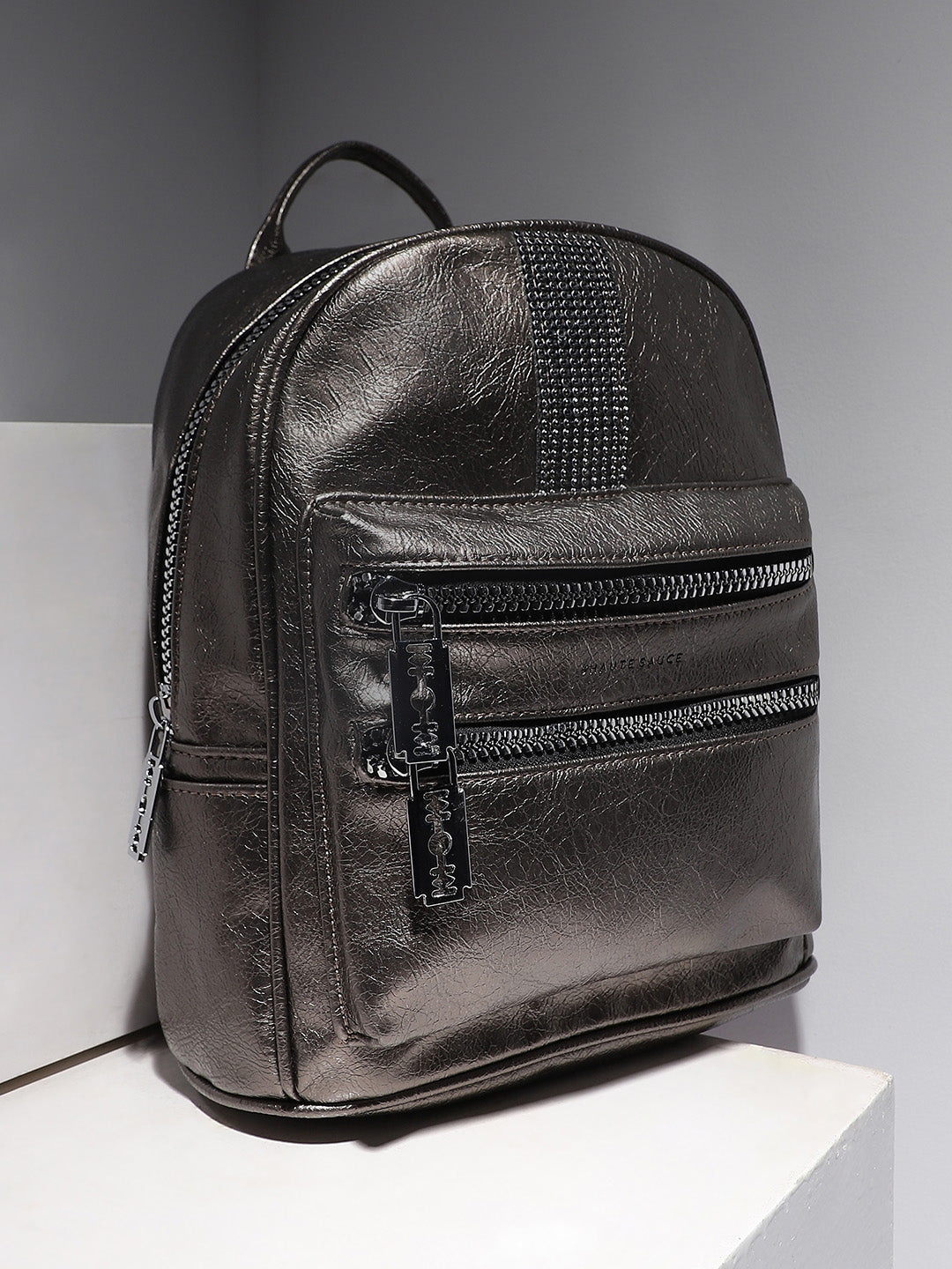 Bedazzled Mini Backpack - Silver