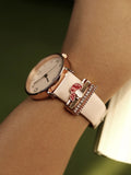 Haute Sauce Round Analog Watch With Mushroom Watch Charm - Dusty Pink