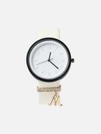 Haute Sauce Round Analog Watch With M Liberty Initial Watch Charm - White