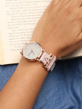 Round Analog Watch With A Initial Watch Charm - Grey