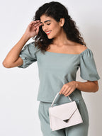 White Textured Sling Bag