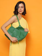 Jade Green Handbag With Pouch
