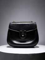 Horseshoe Buckle Sling Bag - Black