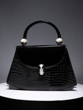 Snakehead Buckle Handbag - Black