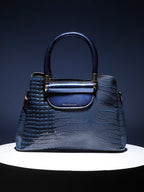 Haute Sauce Structured Scale Handbag - Midnight Blue