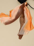 Color Blocked Yellow,Beige & Maroon Scarf
