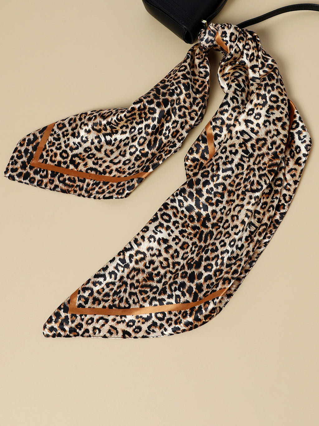 Printed Black & Beige Scarf