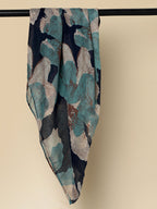 Printed Green & Navy Blue Scarf