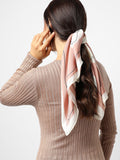Printed Satin Light Brown Head Scarf