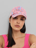 Sequin Block Baseball Cap - Baby Pink