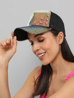Embellished Baseball Cap - Gold & Black