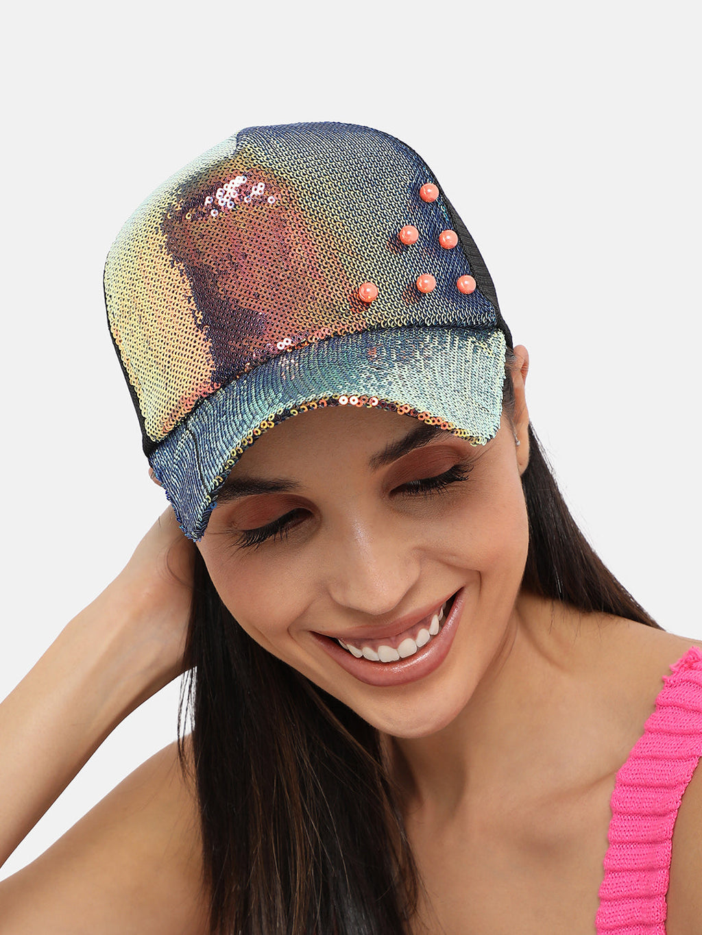 Embellished Baseball Cap - Gold & Black