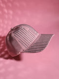 Rhinestone Lined Baseball Cap - Baby Pink
