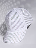 All Around Rhinestone Baseball Cap - White