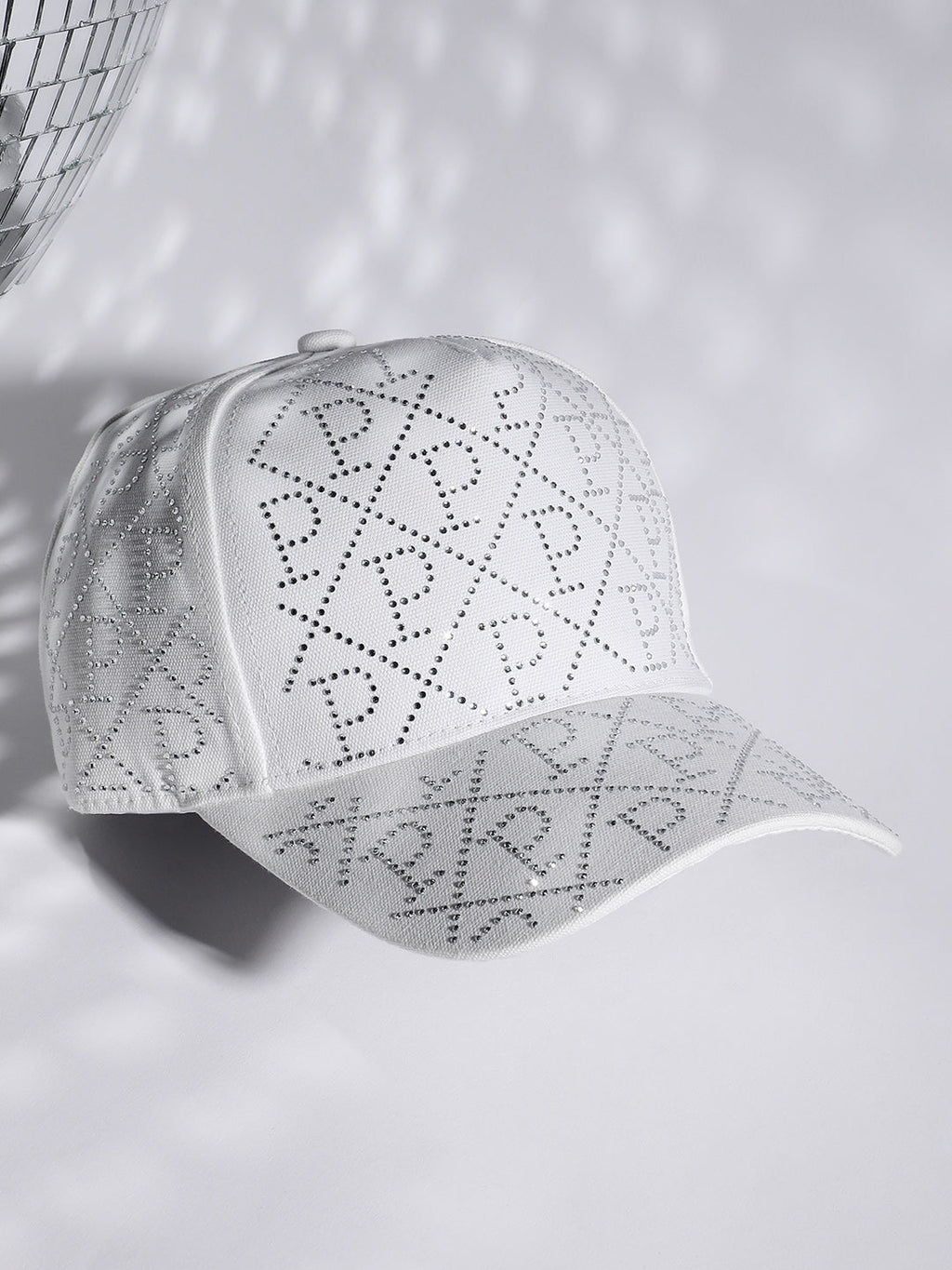 Studded Alphabet Baseball Cap - White