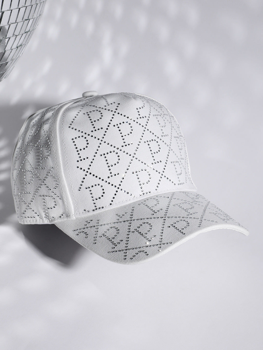 Studded Alphabet Baseball Cap - White