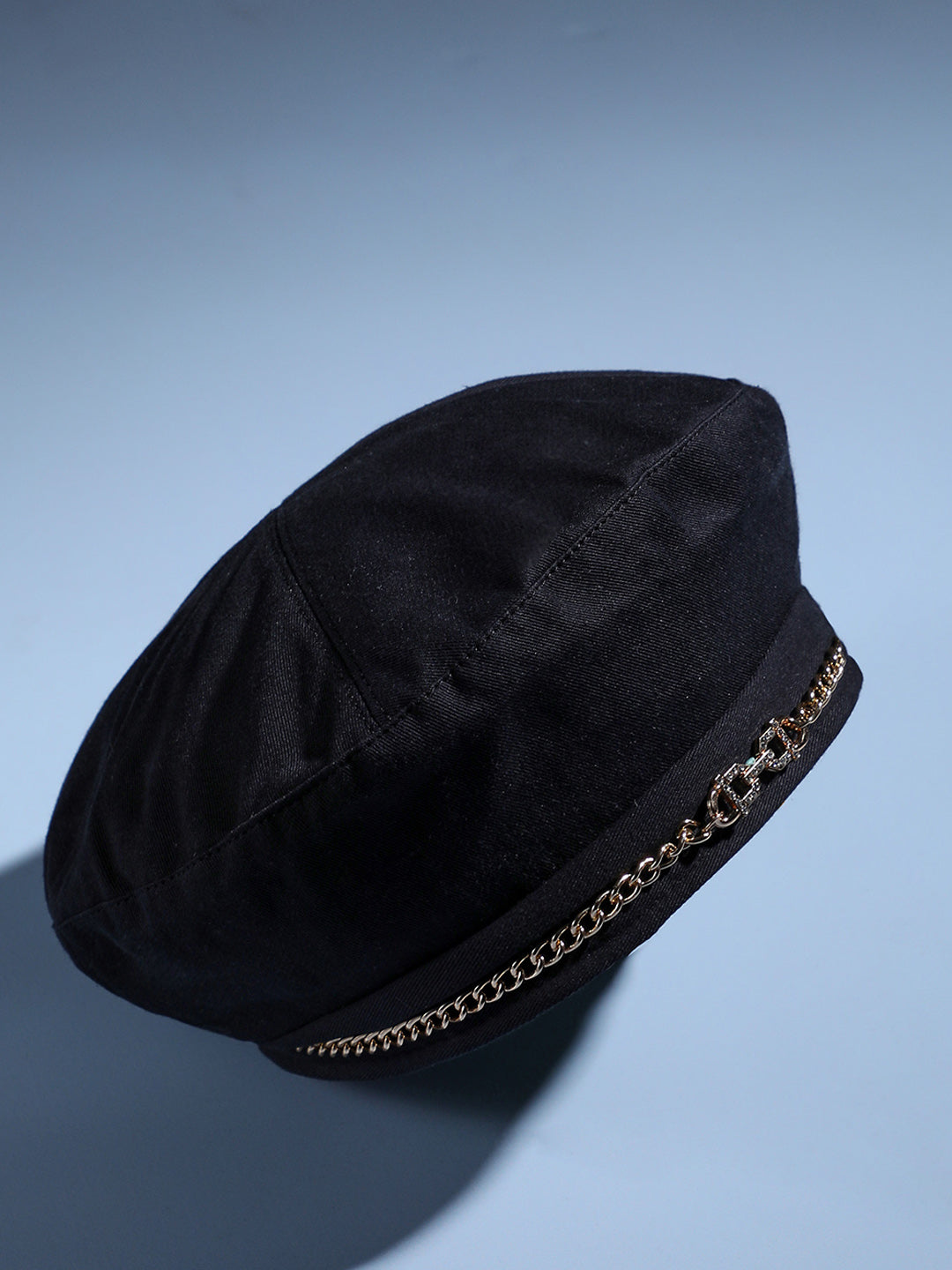 Chain Linked Beret Hat - Black