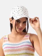 Maxi Studded Baseball Cap - White