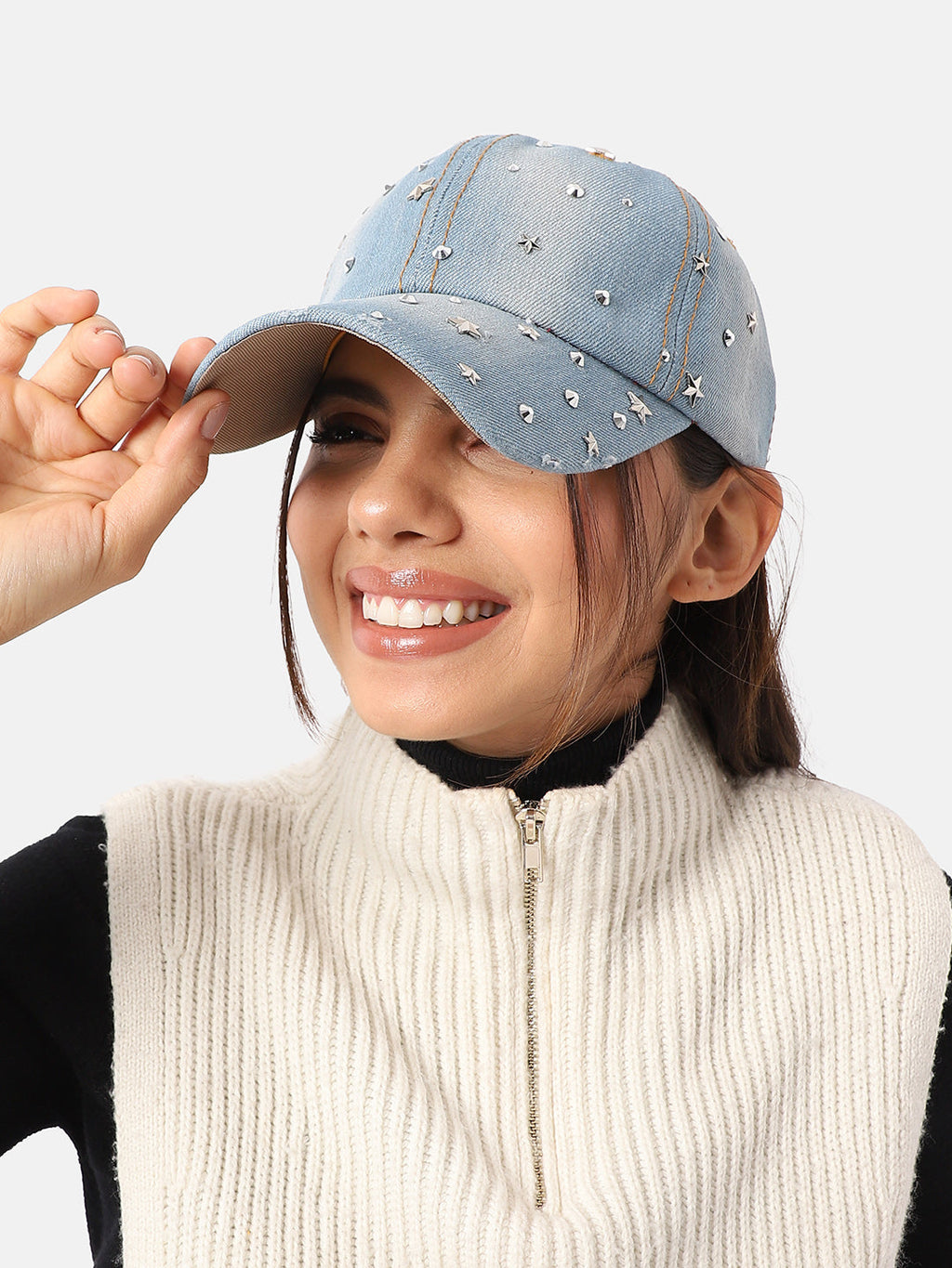 Haute Sauce Studded Galaxy Baseball Cap - Light Blue