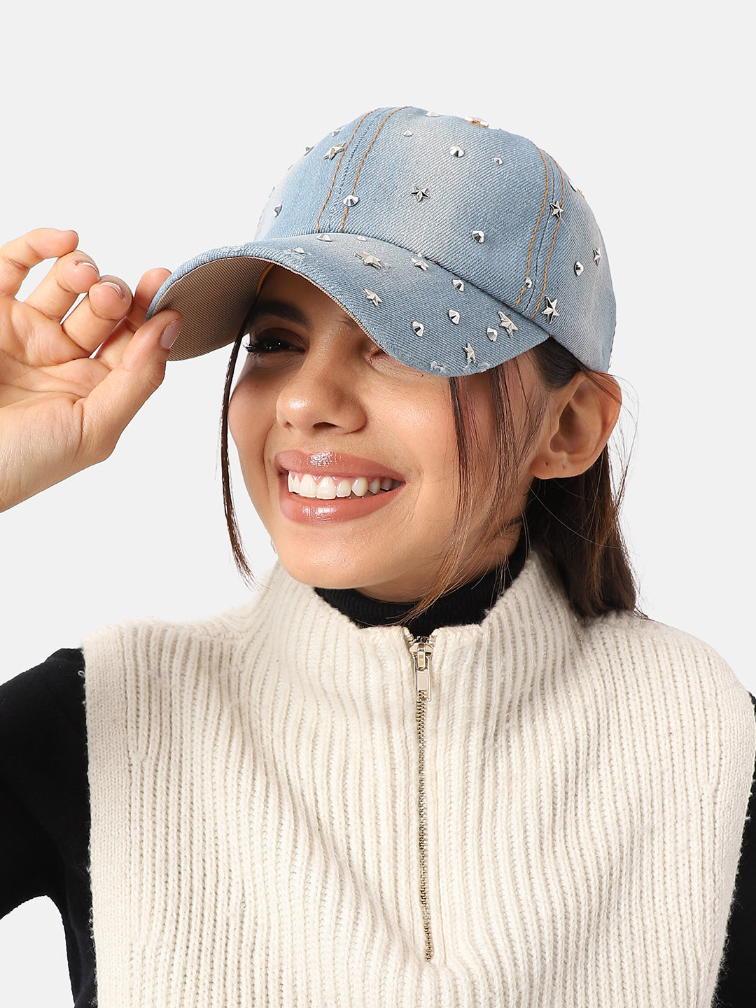 Haute Sauce Studded Galaxy Baseball Cap - Light Blue