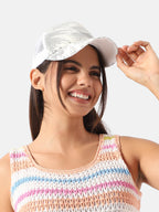 Abstract Sequin Baseball Cap - White