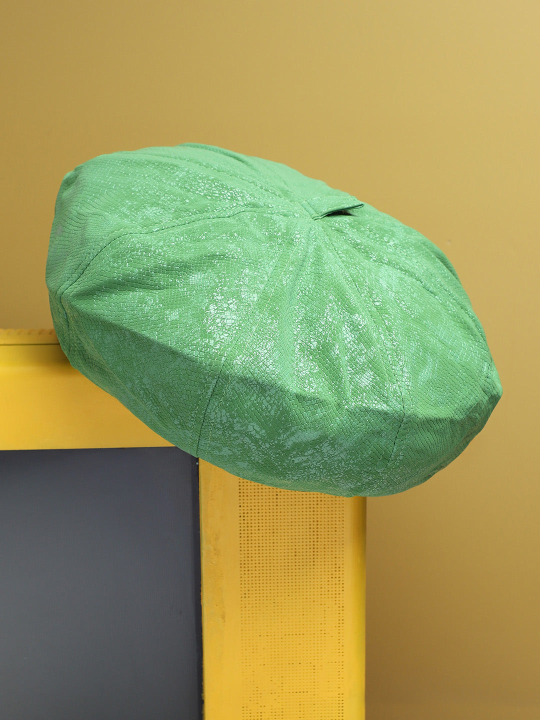 Pebbled Bakerboy Hat - Pistachio Green