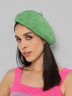 Pebbled Bakerboy Hat - Pistachio Green
