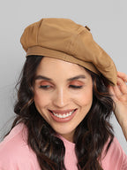 Pebbled Bakerboy Hat - Beige