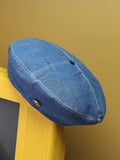 Haute Sauce Denim Beret Hat - Medium-Wash Blue