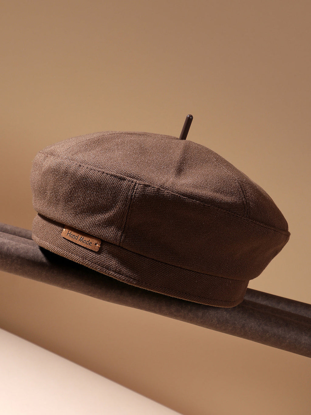 Haute Sauce Pin Tipped Beret Hat - Coffee Brown
