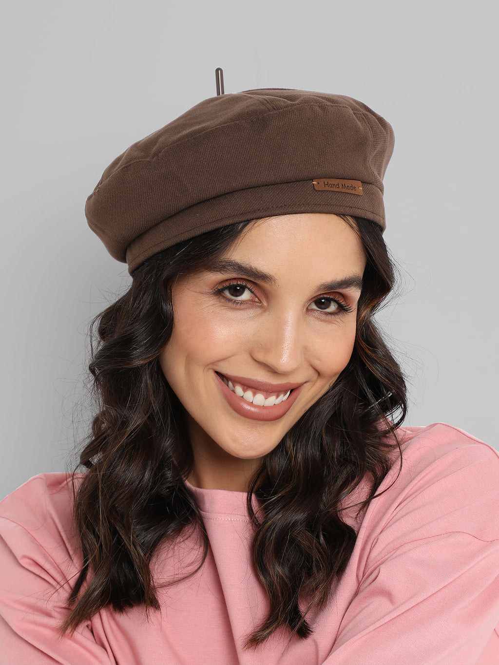 Haute Sauce Pin Tipped Beret Hat - Coffee Brown