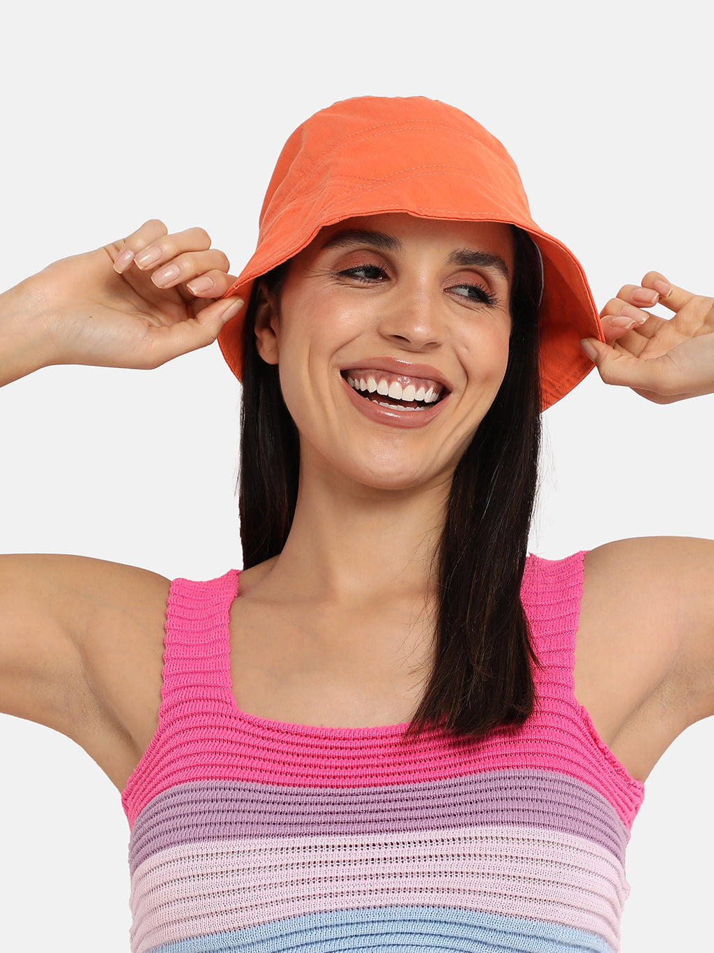 Haute Sauce Self-Design Patched Bucket Hat - Orange
