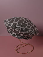 Haute Sauce Rhombus Weave Beret Hat - Grey & White