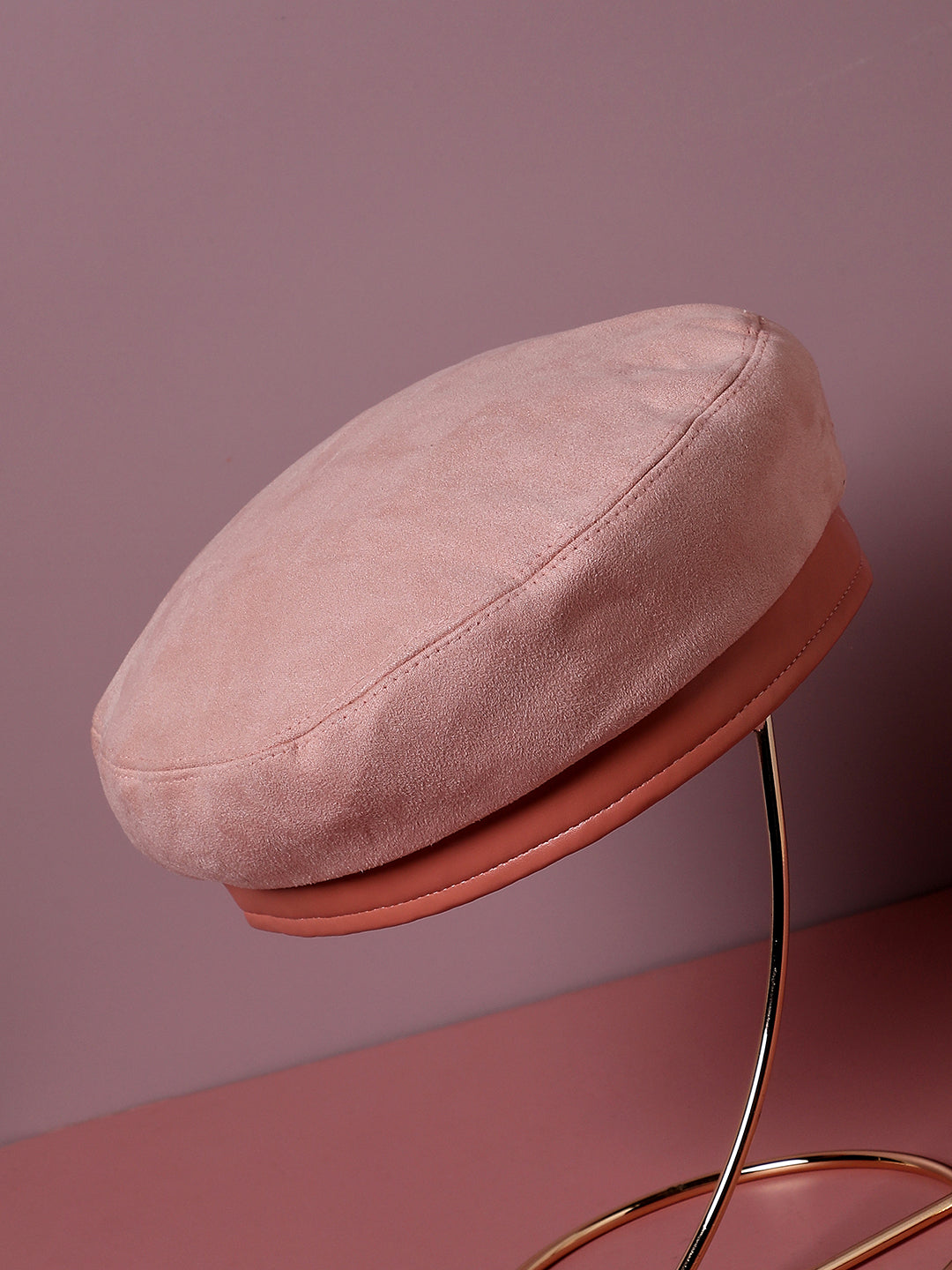 Haute Sauce Contrast Texture Beret Hat - Baby Pink