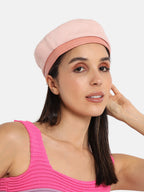 Haute Sauce Contrast Texture Beret Hat - Baby Pink