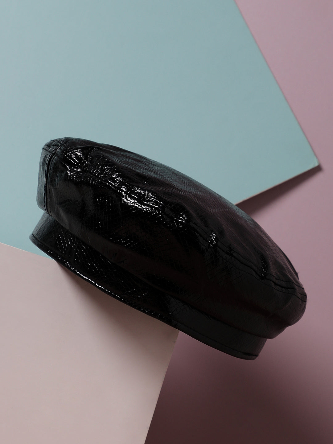 Pebbled Beret Hat - Black