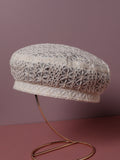 Self-Design Beret Hat - White