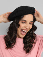 Haute Sauce Self-Design Beret Hat - Black
