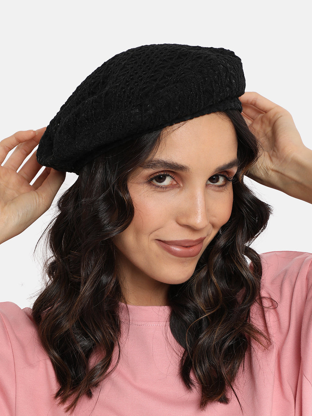 Haute Sauce Self-Design Beret Hat - Black